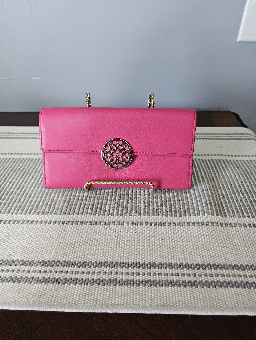 Coach Hot Pink Tri- Wallet.